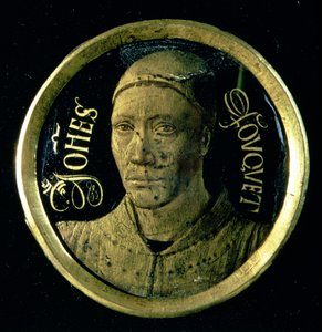 セルフポートレートメダリオン、c.1450（銅のエナメル）